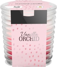 Vonná svíčka tříbarevná / vroubkované sklo - Vanilka-Orchidej