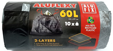 Alufix ALUFLEXY pytle na odpad zatahovací 64x69cm / 60L / 33 my / 10 ks / stříbrnočerné