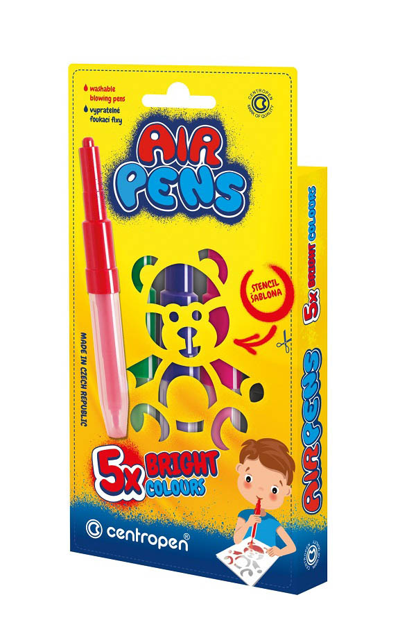 Foukací fixy Centropen AirPens 1500/5 - Rainbow / sada 5 ks