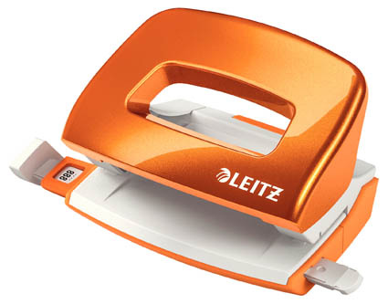 Kancelářský děrovač Leitz 5060 mini - metalická oranžová