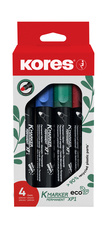 Popisovač Kores K-Marker Permanent ECO - sada 4 ks / kulatý hrot