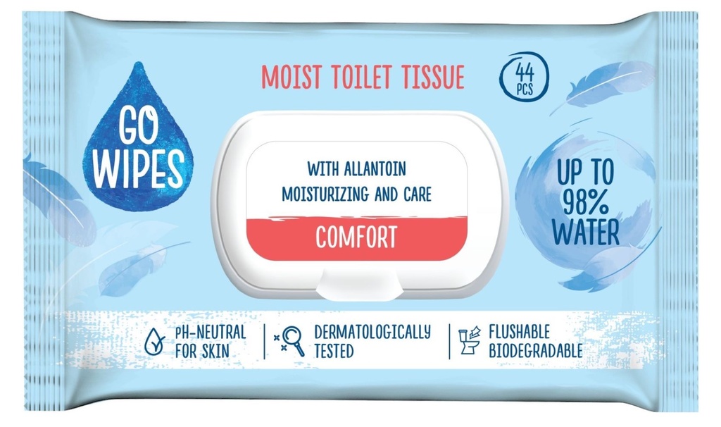 Papír toaletní vlhčený GoWipes Comfort / 44  ks