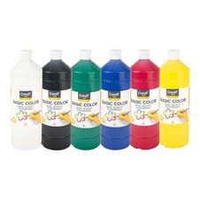 Tekuté temperové barvy v lahvi - základní barvy / 6 x 500 ml