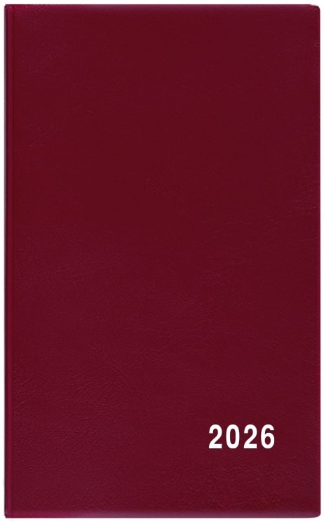 Diář kapesní PVC - čtrnáctidenní / bordó