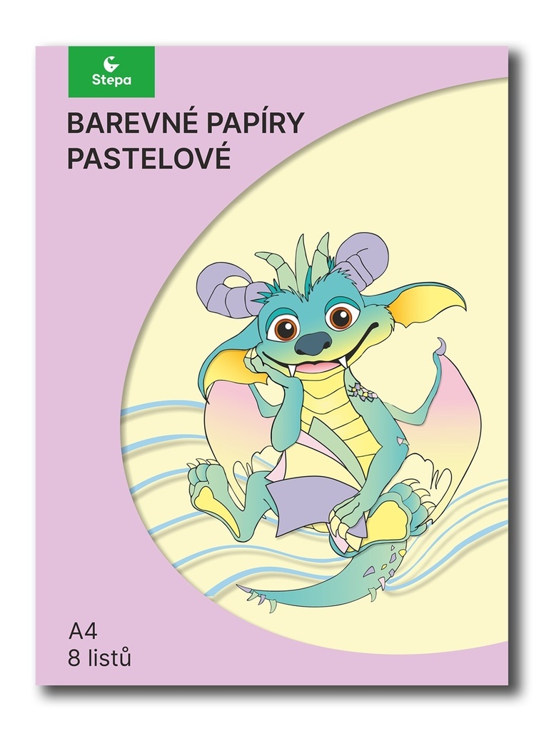 Barevné papíry A4 nelepicí 8 listů / pastelový mix