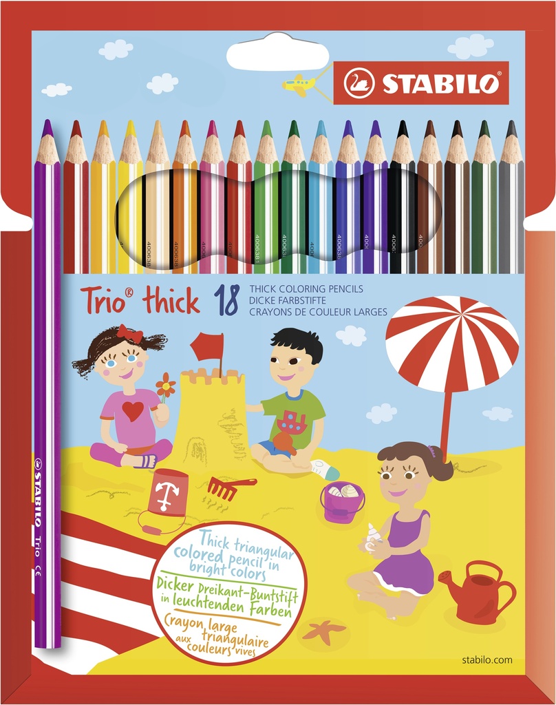 Pastelky STABILO® trojhranné Trio silné / 12 barev