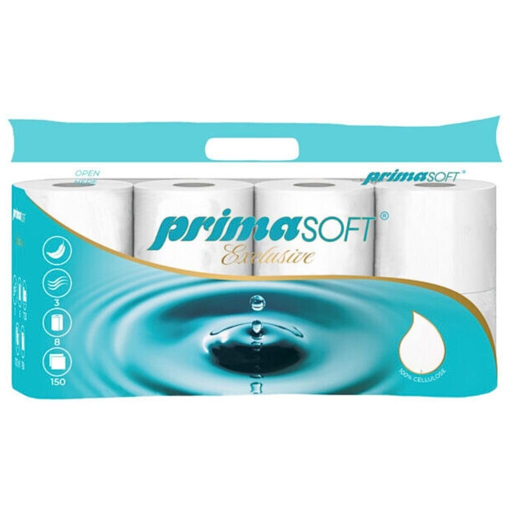 Toaletní papír PrimaSOFT Exclusive- 3-vrstvý / 8 rolí
