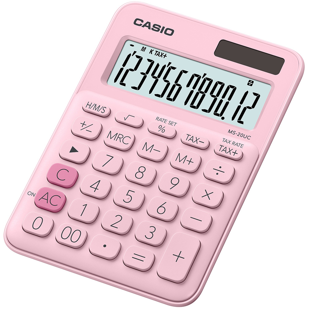 Kalkulačka Casio MS 20UC - displej 12 míst růžová
