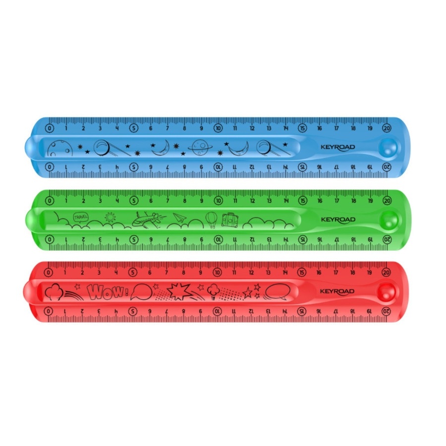 Pravítko KeyRoad Flexi 20 cm - ohebné / mix barev