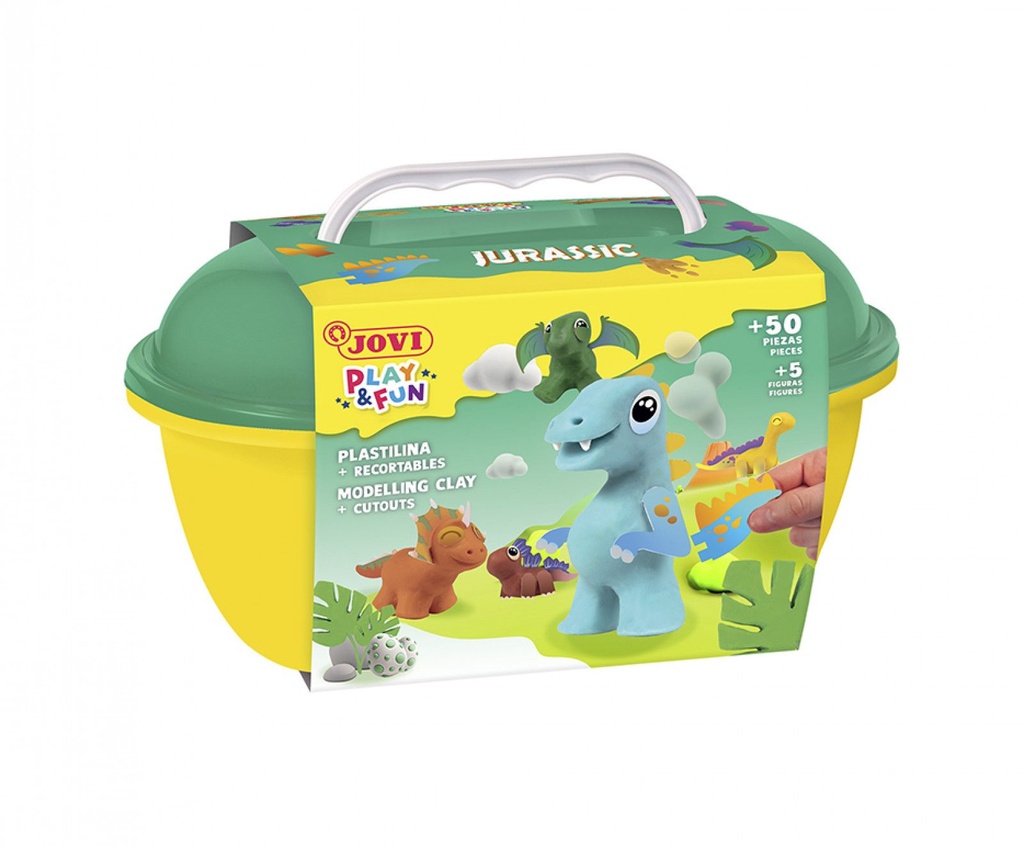 Plastelína JOVI PLAY&FUN kufřík - Jurassic / 50 ks