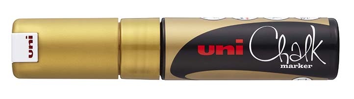 Popisovač křídový UNI Chalk Marker PWE-5M / zlatá