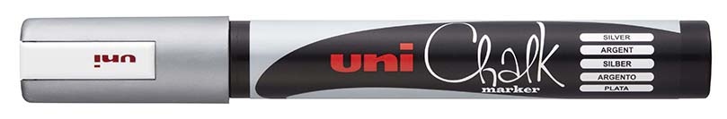 Popisovač křídový UNI Chalk Marker PWE-5M / stříbrná