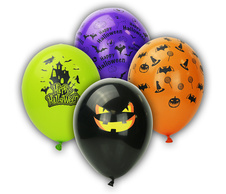 Balónek nafukovací 30 cm - Halloween / 5 ks