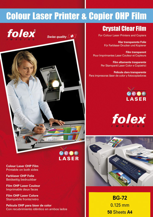 Fólie Folex - folie BG 72 pro barevné laserové tiskárny / 50 ks