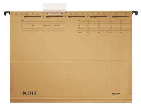 Závěsné desky Leitz Alpha s bočnicemi - hnědá
