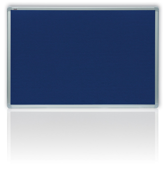 Tabule filcová v hliníkovém rámu - 90 x 120 cm / modrá