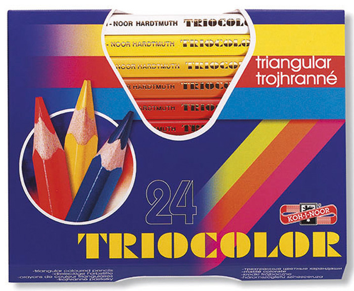 Pastelky Triocolor - 24 barev / lakované / silné