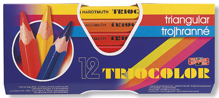 Pastelky Triocolor - 12 barev / lakované / silné