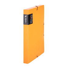 Box na spisy A4 s gumou průsvitný Opaline - hřbet 3 cm / oranžová