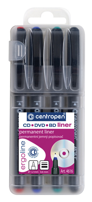 Liner Centropen 4616 na CD / DVD / BD - sada 4 ks