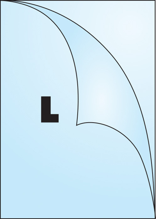 Zakládací obal tvar L - tvar L / A4 matný / 90 my / 100 ks