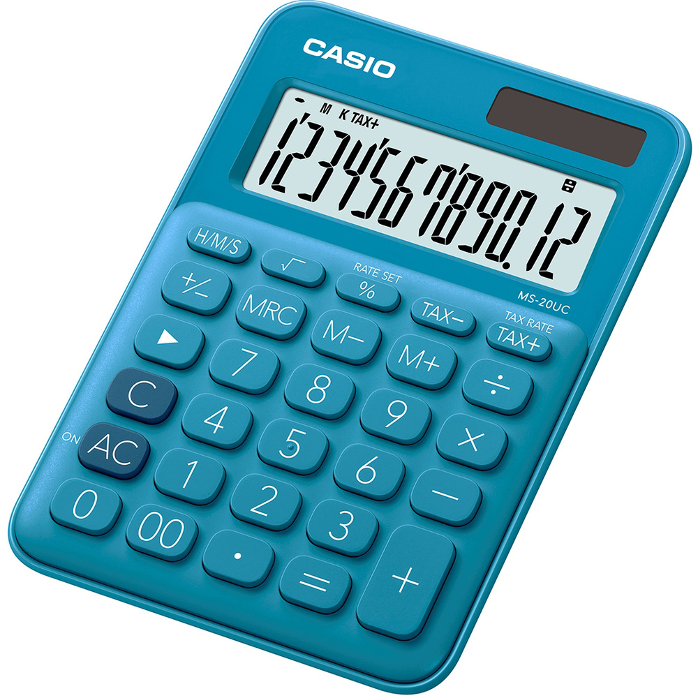 Kalkulačka Casio MS 20 UC - displej 12 míst / modrá