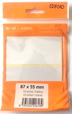 Samolepicí etikety v sáčku - 87 x 55 mm / 20 etiket
