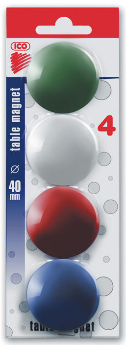 Magnety - průměr 40 mm / barevný mix / 4 ks