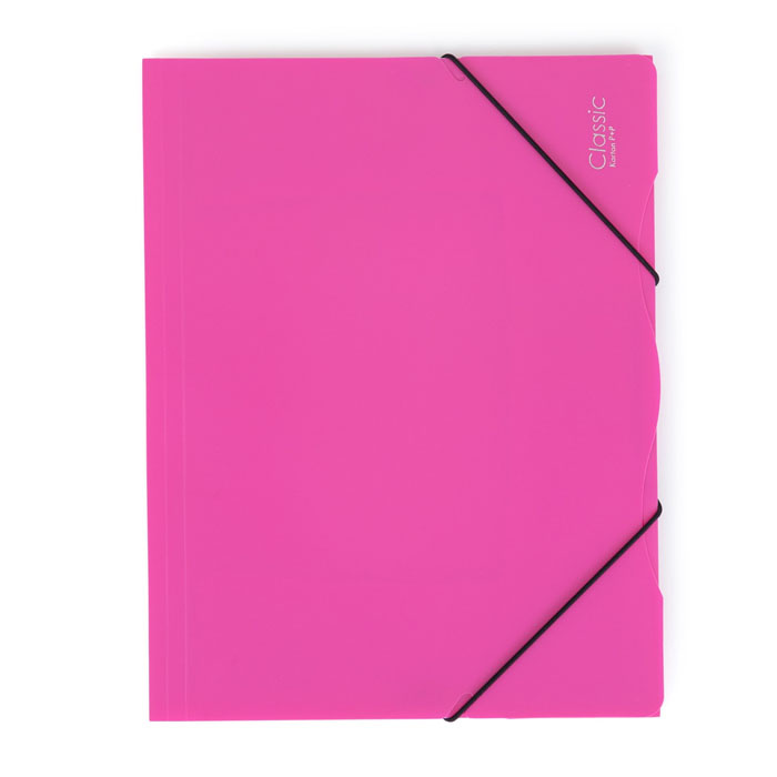 Spisové desky A4 s gumou neprůsvitné - magenta
