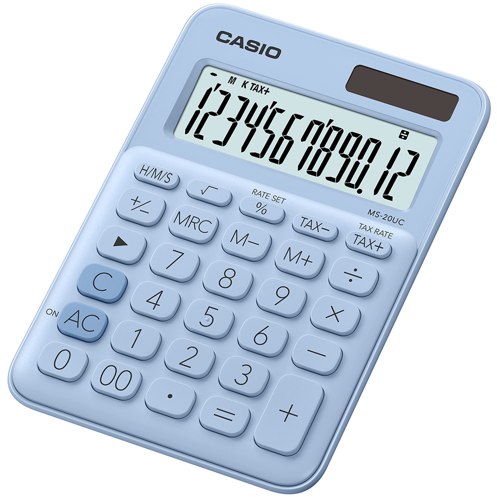 Kalkulačka Casio MS 20 UC - displej 12 míst sv.modrá