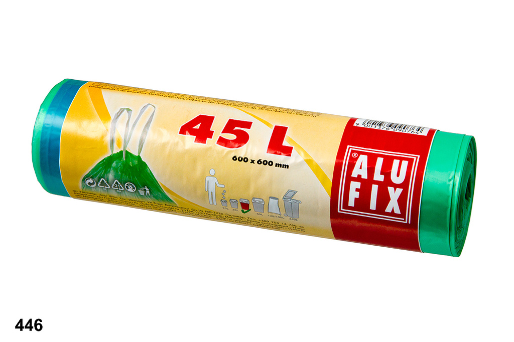 Pytle do košů stahovací Alufix - 60 x 60 cm / zelené 45 litrů / 20 ks