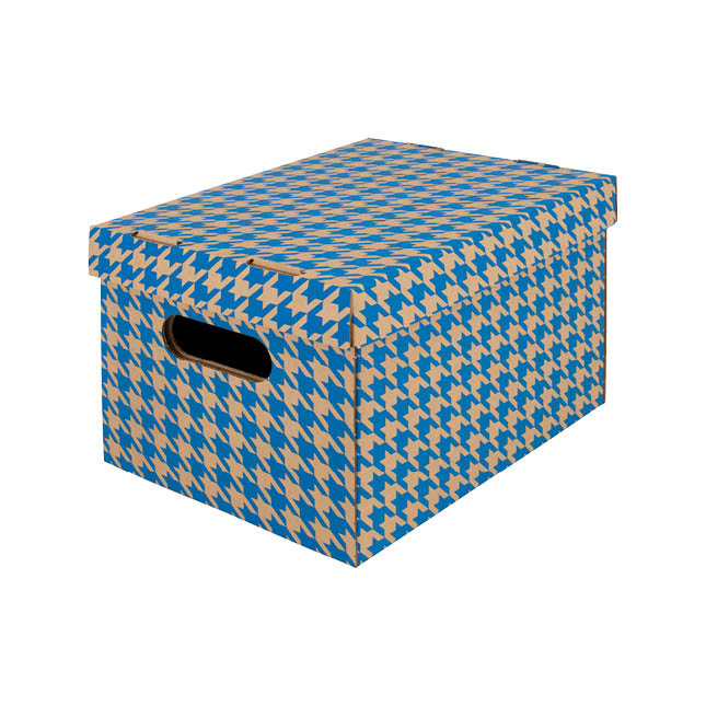 Krabice úložná s víkem - modrá / A4 / 30 x 22,5 x 20 cm
