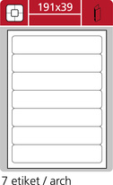 Print etikety A4 PLUS pro laserový a inkoustový tisk - 191 x 39 mm (7 etiket / arch)