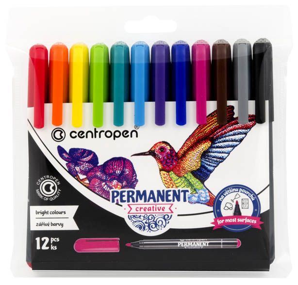 Značkovač Centropen 2896 Permanent Creative – sada 12 ks 