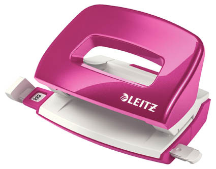 Kancelářský děrovač Leitz 5060 mini - metalická růžová